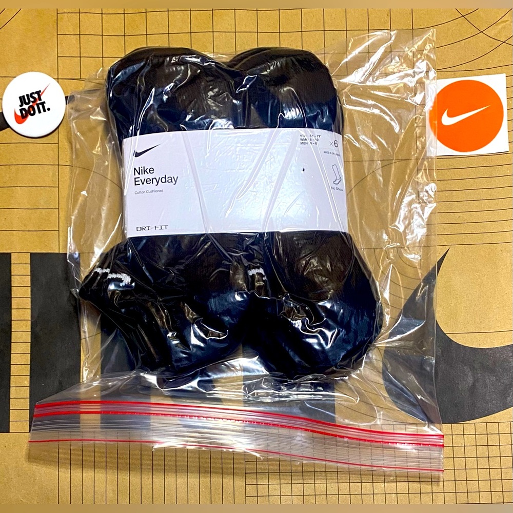 Nike dri fit cushioned no show ankle socks 6 pack 6 pairs